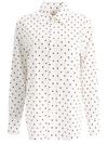 Marni White Poplin Shirt With Polka Dots In White