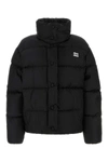 Miu Miu Logo-print Padded Jacket In Black