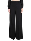 Moschino Flared Leg Crepe Pants With Hook In Animal Print