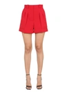 Moschino High-waisted Tailored Shorts With Side Pockets In Red