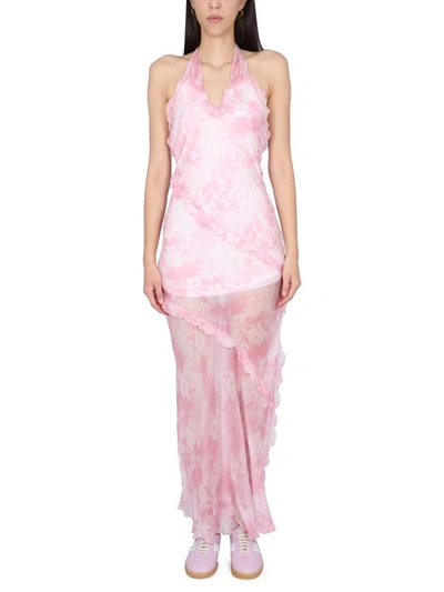 Msgm Long Dress In Pink