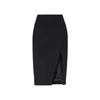 Mugler Viscose Twill High Rise Midi Skirt In Black