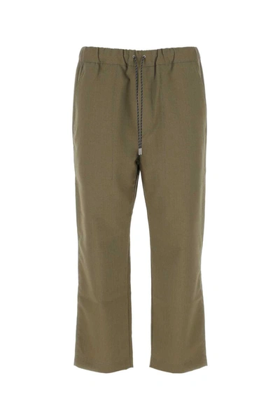 Oamc Drawstring-fastening Cotton Trousers In Green