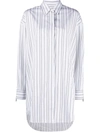 Off-white Pinstriped Long-sleeved Poplin Shirt In White
