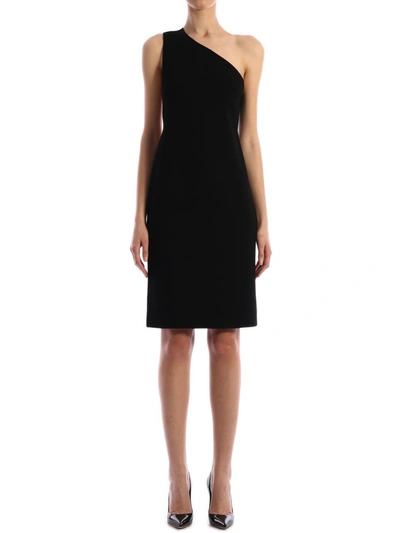 Bottega Veneta One-shoulder Stretch-knit Midi Dress In Black