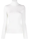 P.a.r.o.s.h Roll-neck Ribbed Wool Jumper In Cream