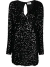 P.a.r.o.s.h Sequin-embellished Minidress Keyhole Detail In Nero
