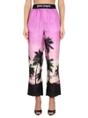 Palm Angels Sunset Palm Print Pajama Pants In Purple