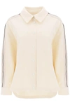 Palm Angels Track Shirt With Side Bands In White