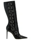 Paris Texas Tyra 105 Snake-effect Leather Boots In Black