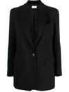 P.a.r.o.s.h Single-breasted Virgin Wool-blend Blazer In Black