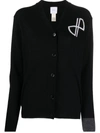 PATOU PATOU INTARSIA-LOGO BUTTON-UP CARDIGAN