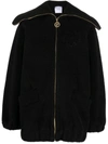 Patou Logo-embroidered Fleece Jacket In Black