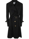 Patou Belted Single-breasted Trench Coat In Black