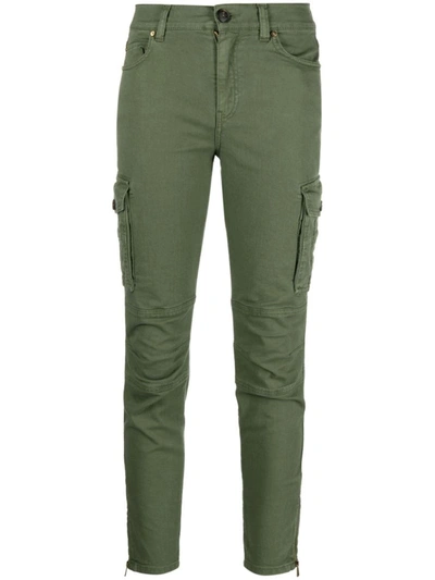 Pinko Cropped-jeans Mit Taschen In Green