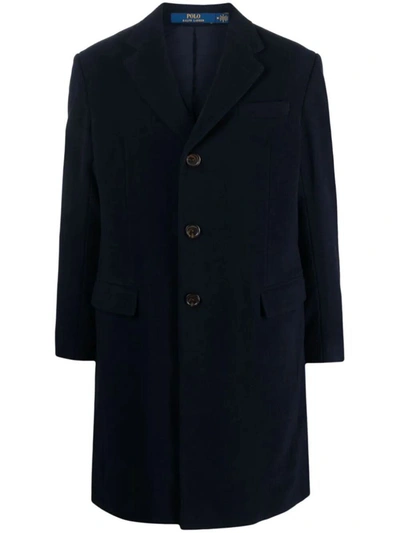 Polo Ralph Lauren Mid-length Single-breasted Coat In Blue
