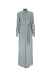 Prada Printed Silk Shirt Dress In Printed