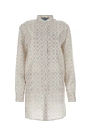 Prada Lapel Long-sleeved Shirt Dress In Petalo