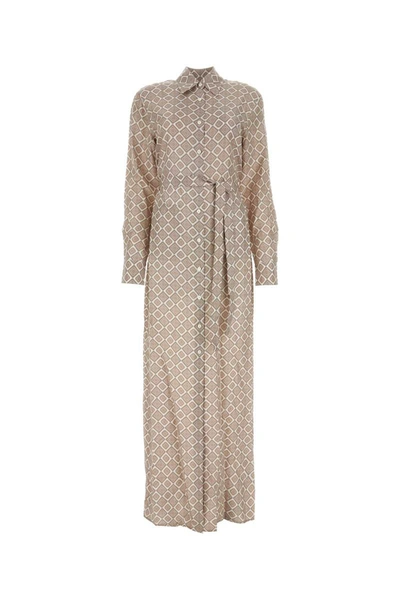 Prada Geometric-print Maxi Shirt Dress In Multi