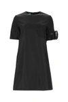 Prada Sleeve Pouch Re-nylon Mini Dress In Black