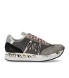 Premiata Sneaker Conny In Nabuk Grigio E Tessuto Tecnico In Grey
