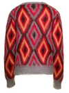 ETRO RED SWEATER WITH INTARSIA-KNIT GEOMETRIC PATTERN IN BRUSHED WOOL BLEND WOMAN