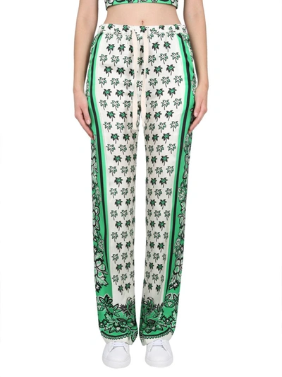 Red Valentino Bandana Print Trousers In Green