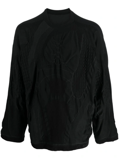 Roa Oversized 3d-knit Sweatshirt In Grey Black