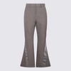 Sacai Brown Woo Blend Flared Pants In Brown