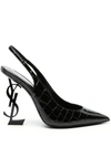 Saint Laurent Opyum Pointed Toe Slingback Pumps In Black