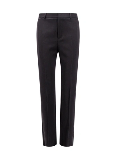 Saint Laurent Men Tuxedo Wool Trouser With Satin Side Band In Black