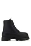 Ferragamo Men's Lug-sole Leather Combat Boots In Black