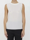 Saint Laurent Silk Top In Cream