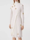 BURBERRY SILK VISCOSE DRESS WITH GOLD STARS