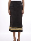 Calvin Klein 205w39nyc High-waist Reflective Stripe Midi Skirt In Black