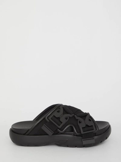 Bottega Veneta Snap Sandals In Black