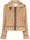 Stand Studio Brown Audrey Faux-shearling Jacket In Beige