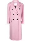 Stand Studio Essa Brushed Double-breasted Wool-blend Coat In Pink