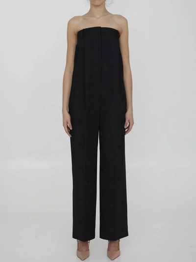 Burberry Tailored Wool Jumpsuit In Black