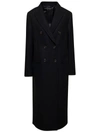 Totême Double-breasted Mid-length Tailored Overcoat In Black