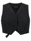 The Andamane Crystal V-neck Studded Waistcoat In Black