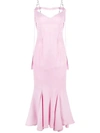 Attico Beath Chain-strap Mermaid Midi Dress In Pink &amp; Purple