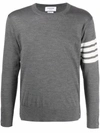 THOM BROWNE THOM BROWNE CREW-NECK SWEATER WITH 4-STRIPE DETAIL