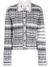 Thom Browne Collared Checkered Jacket Front Pockets In Grey