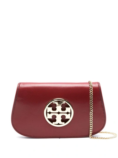 Tory Burch Reva Small Leather Shoulder Bag In Red