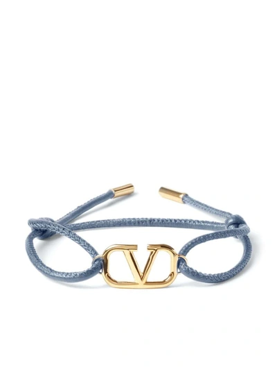 Valentino Garavani Vlogo Signature Lederarmband In Grey