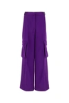 Versace Duchesse Viscose Informal Wide-leg Cargo Pant In Brightdarkorchid