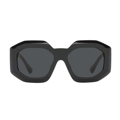 Versace Eyewear Irregular Frame Sunglasses In Grey