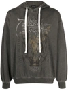 VISION OF SUPER VISION OF SUPER STONEWASH HOODIE WITH ROCK MATHER GRAPHIC CLOTHING
