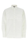 Vtmnts Cotton Oversize Shirt With Cuffed Sleeves In White